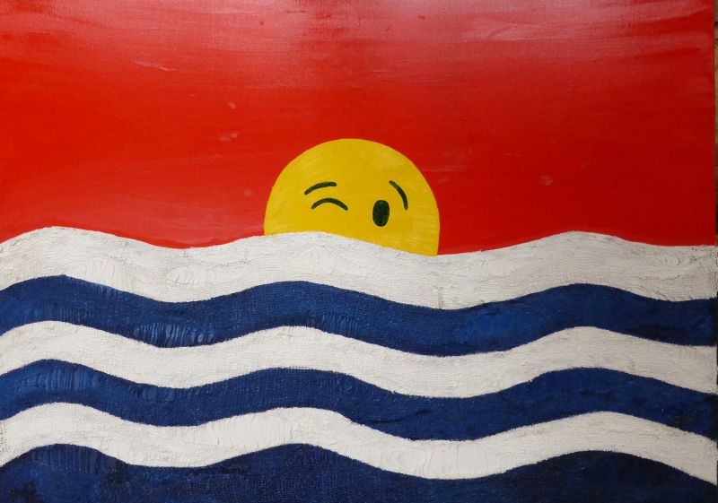 Koketterie mit dem Untergang (in Anlehnung an die Flagge von Kiribati) oder Seele des Menschen,  Wie gleichst Du dem Wasser!